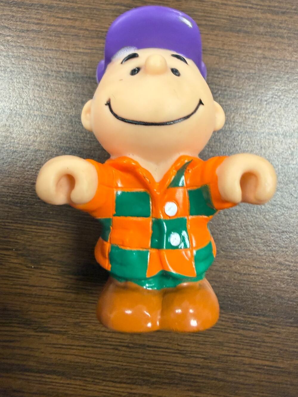 Peanuts Charlie Brown Figure Vintage Style PVC Toy Orange Shirt Figurine